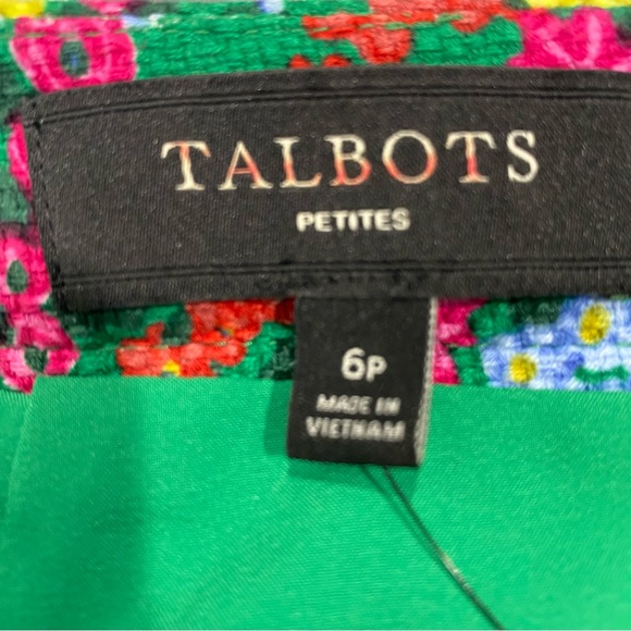 Talbot's Skirt Women's 6 Petite Green Modern Floral New Short Office Business - Picture 8 of 10
